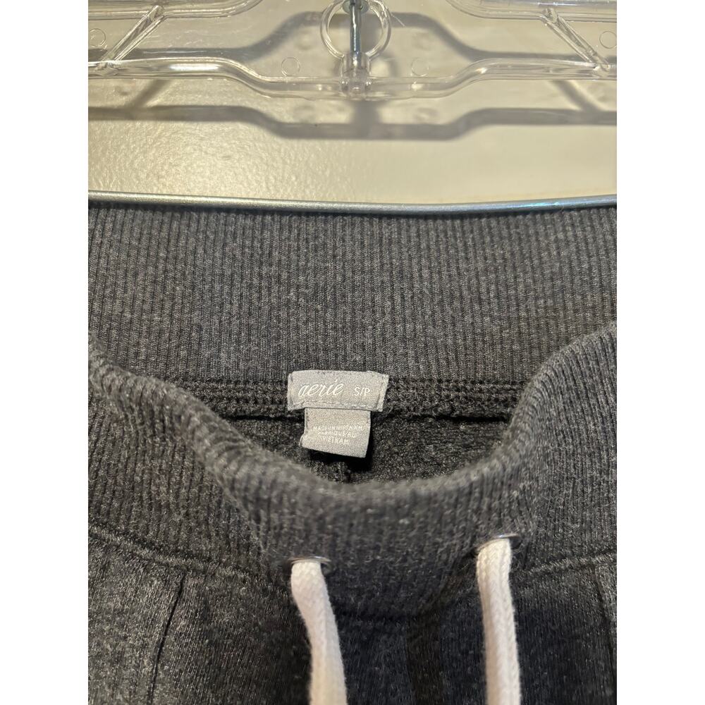 Aerie Charcoal Gray Jogger Pants S Drawstring Waist - Picture 3 of 8